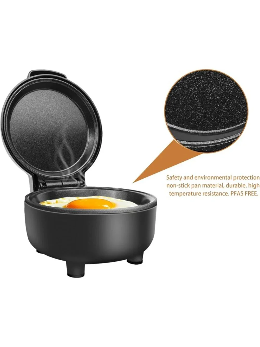Automatic Fried Egg Cooker for 6 - Non-Stick, Auto Power Off, Easy to Use!